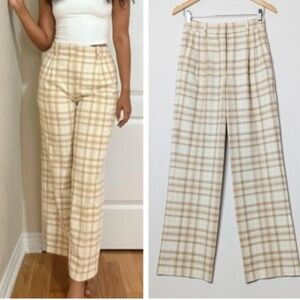 Aritzia Wilfred Effortless Pants Francesca Check plaid Size 00